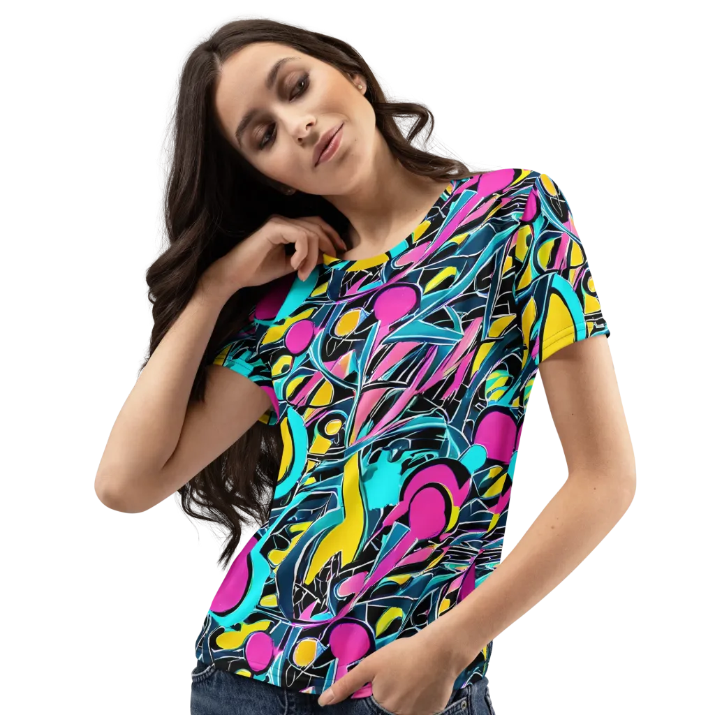 Neon Kinetics on Women's Crew Neck T-Shirt — Left Front