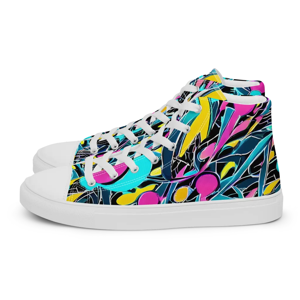 Neon Kinetics on Women's High Top Canvas Shoes — Left