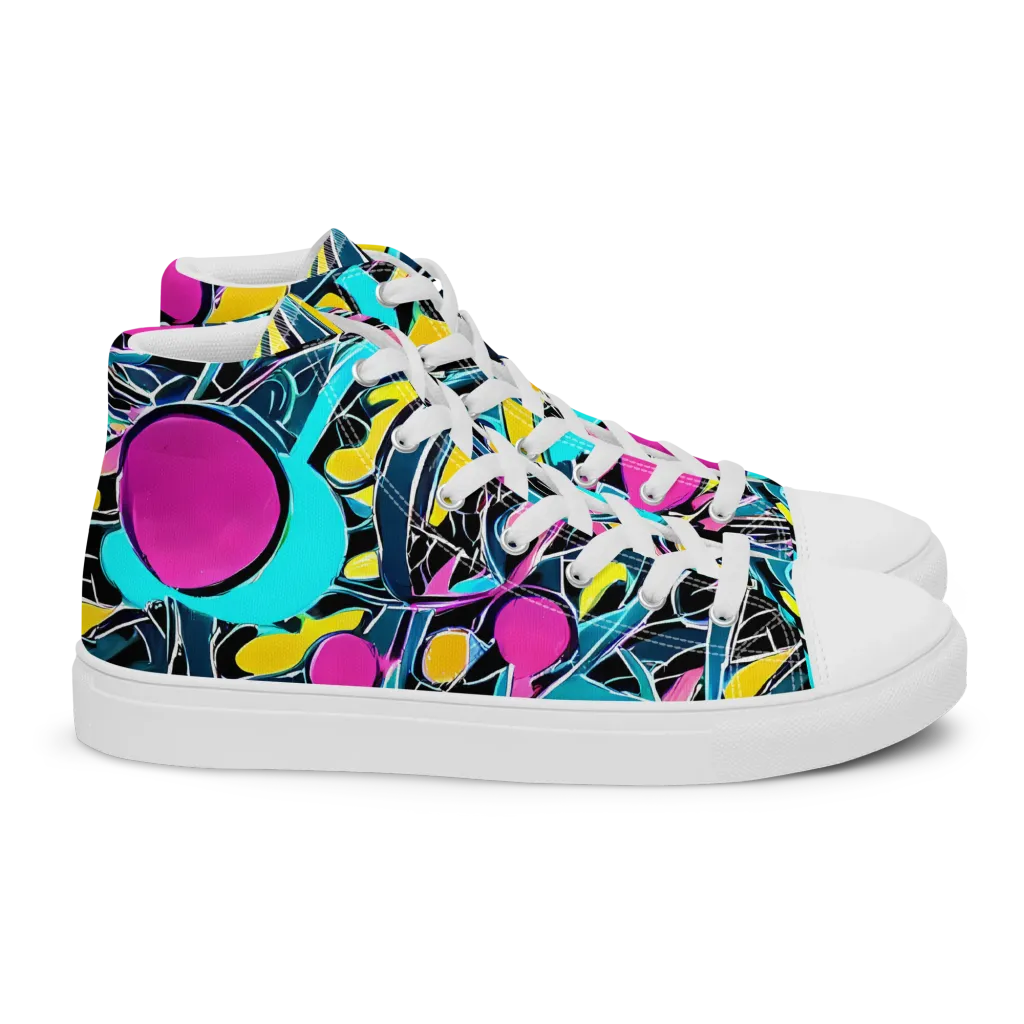 Neon Kinetics on Women's High Top Canvas Shoes — Right