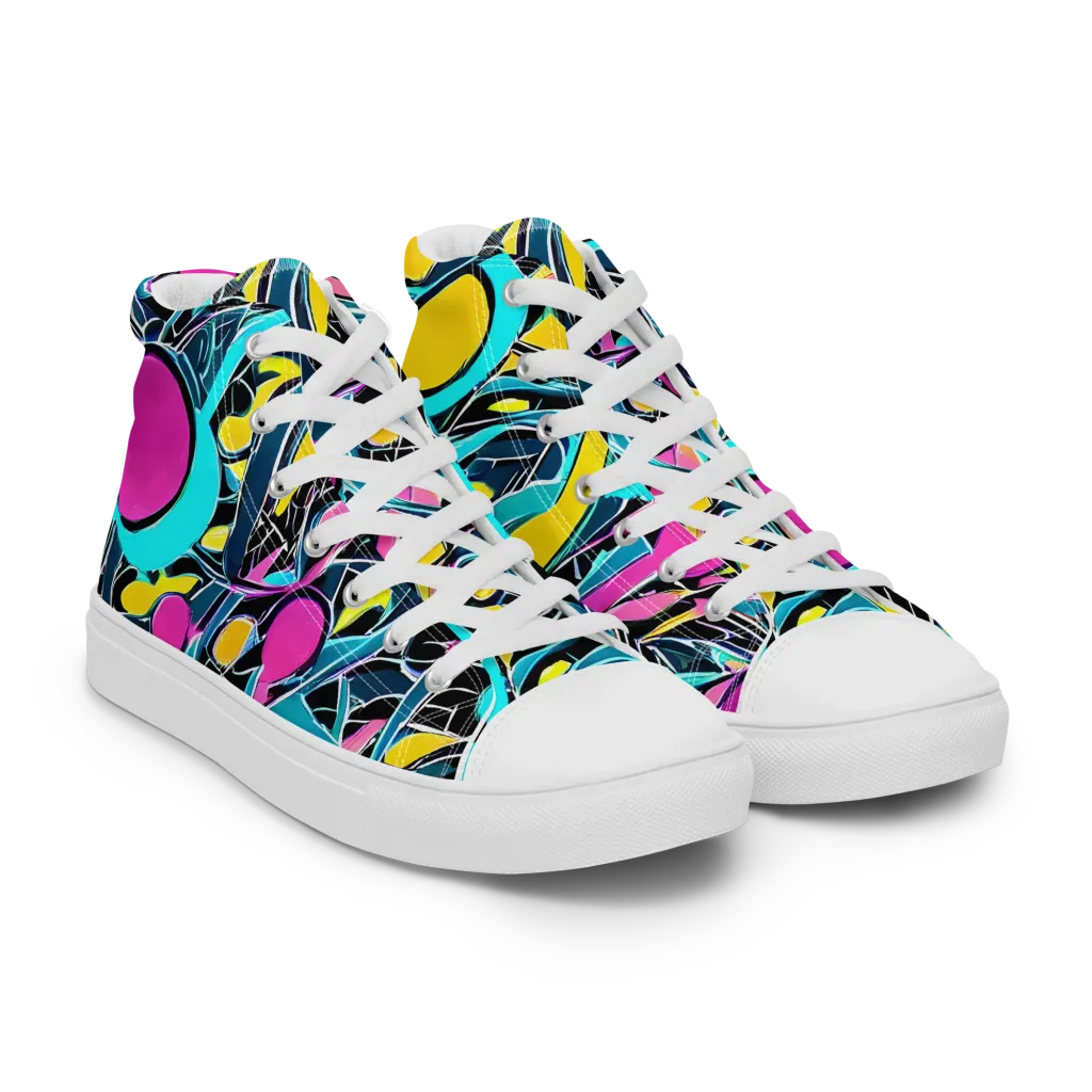 Neon Kinetics on Women's High Top Canvas Shoes — Right Front