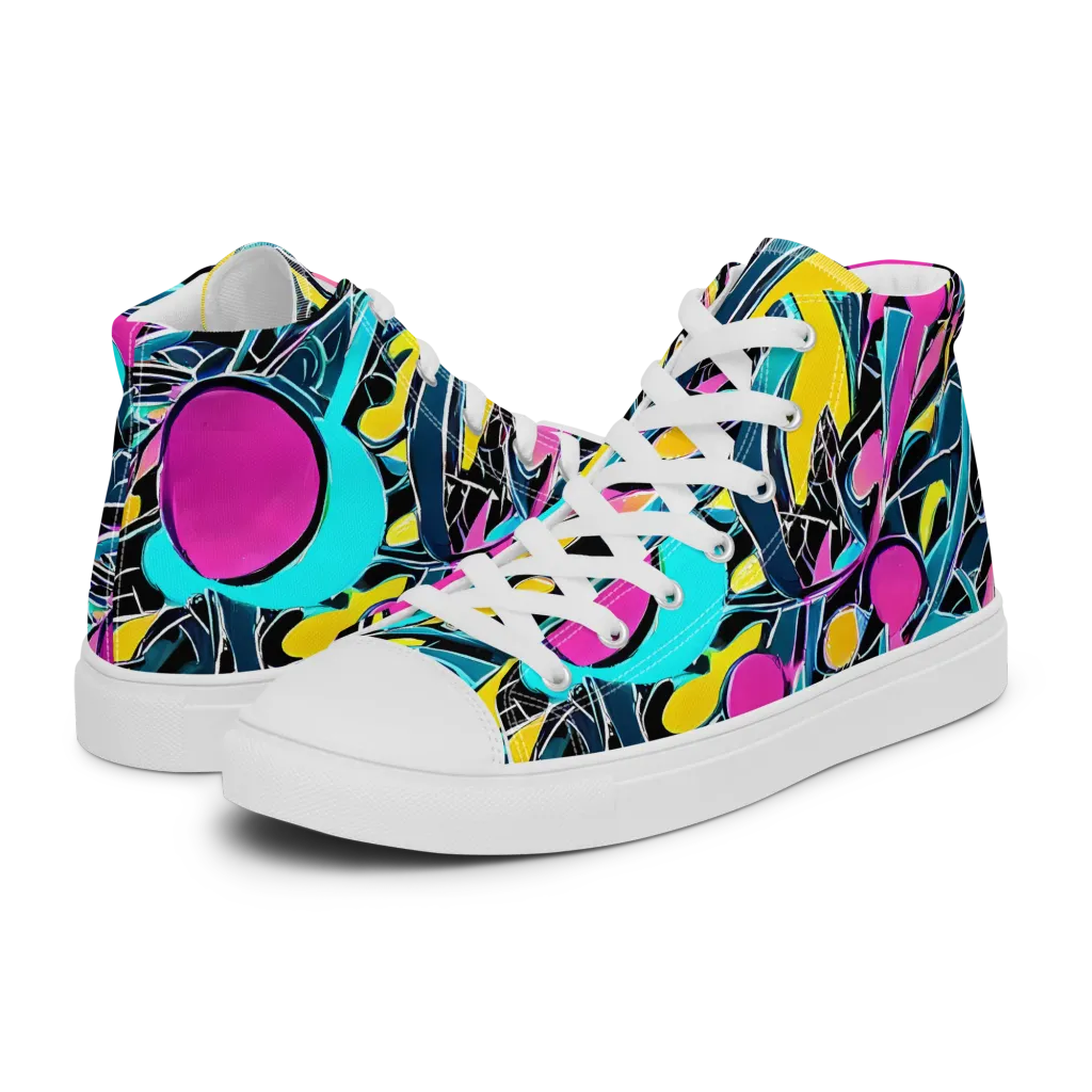 Neon Kinetics on Women's High Top Canvas Shoes — Left