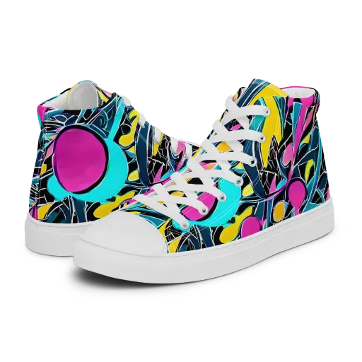 Neon Kinetics on a Women's High Top Canvas Shoes