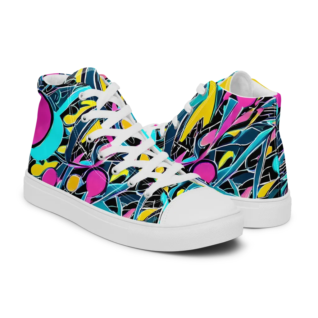 Neon Kinetics on Women's High Top Canvas Shoes — Right