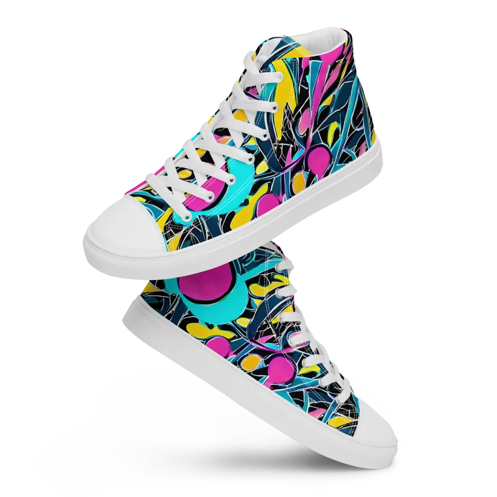 Neon Kinetics on Women's High Top Canvas Shoes — Front