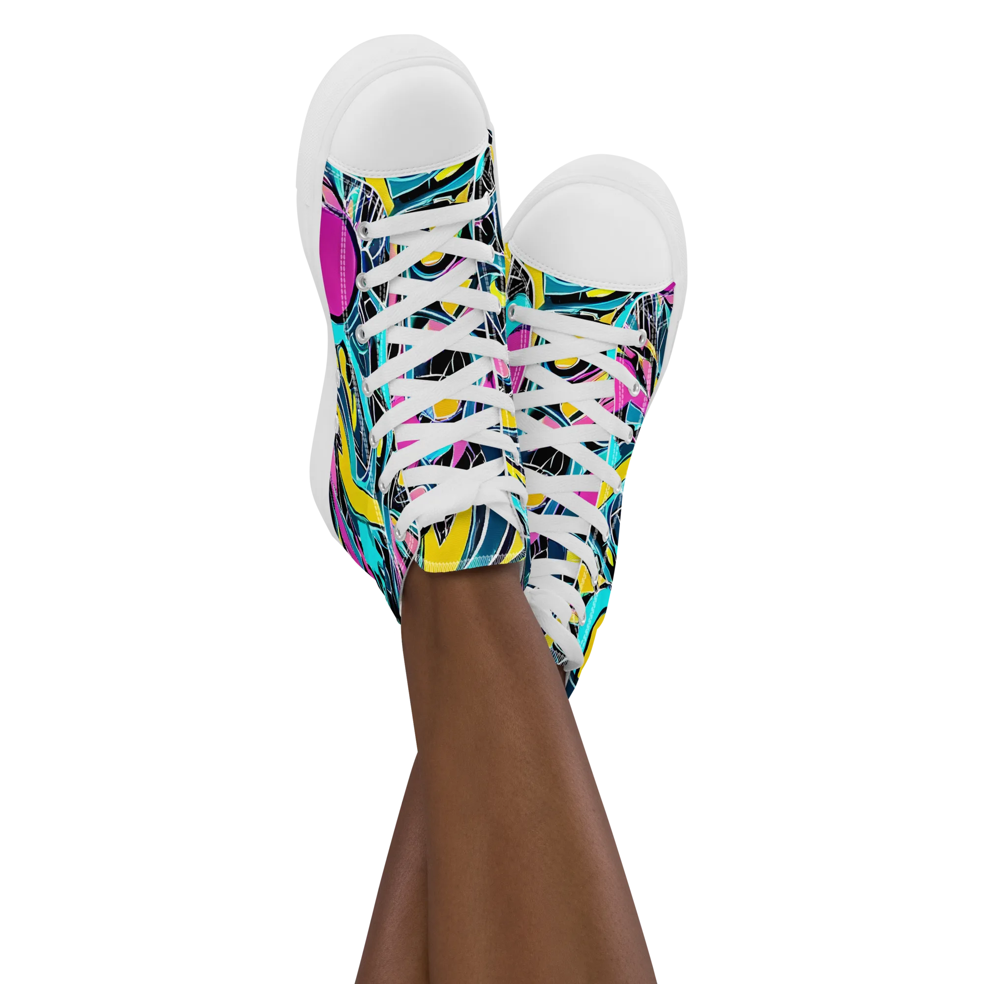 Neon Kinetics on Women's High Top Canvas Shoes — Front