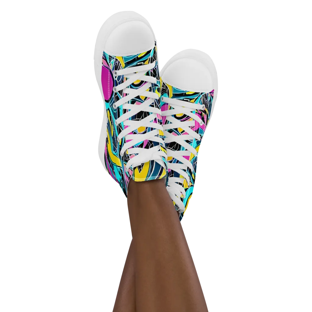 Neon Kinetics on Women's High Top Canvas Shoes — Front