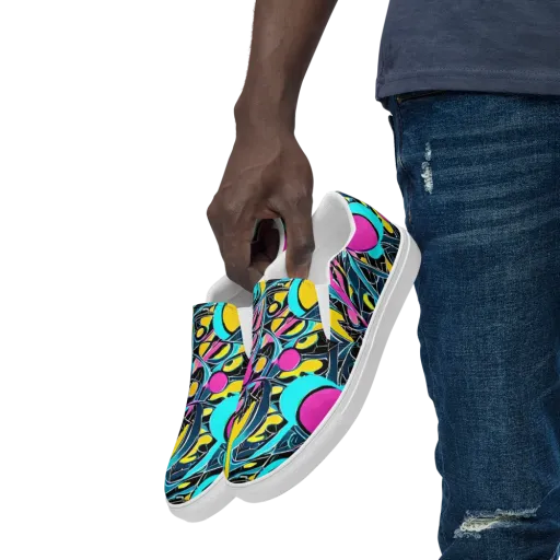 Neon Kinetics on a Men's Slip-On Canvas Shoes