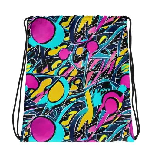 Neon Kinetics on a Drawstring Bag