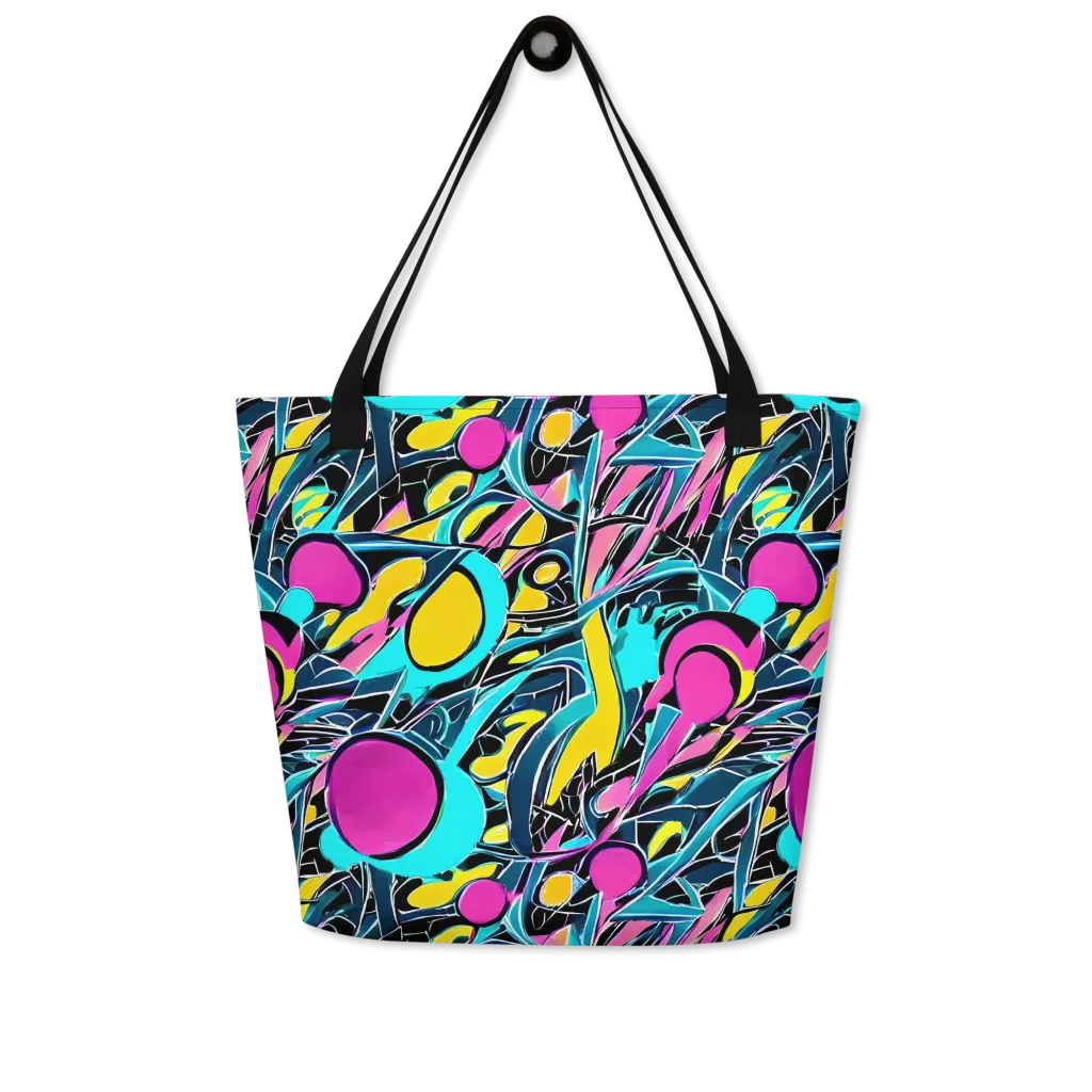 Neon Kinetics on Large Tote Bag W/ Pocket — Front
