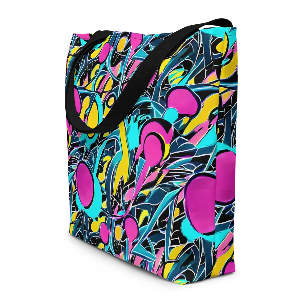 Neon Kinetics on Large Tote Bag W/ Pocket — Front