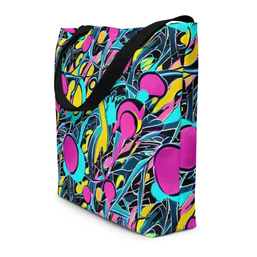 Neon Kinetics on a Large Tote Bag W/ Pocket
