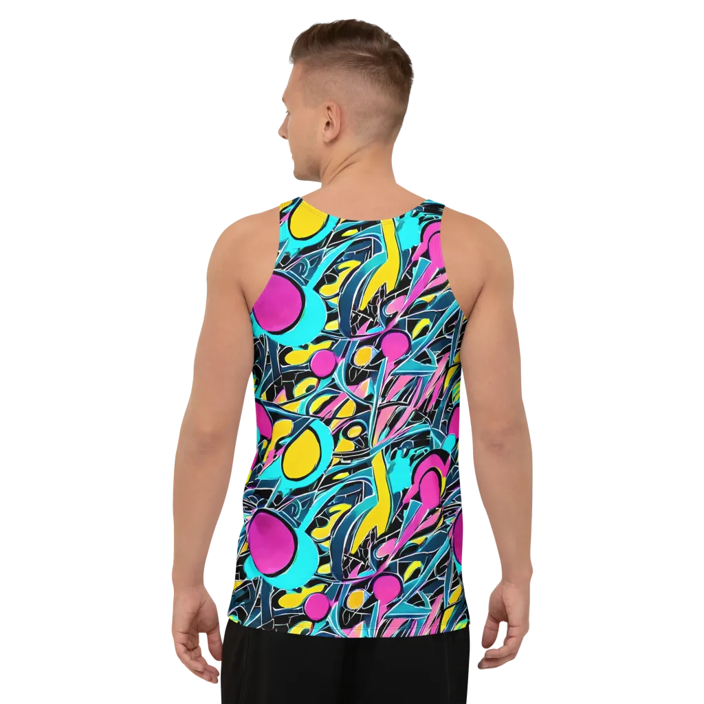 Neon Kinetics on Men's Tank Top — Back
