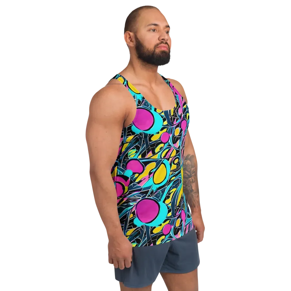 Neon Kinetics on Men's Tank Top — Right Front