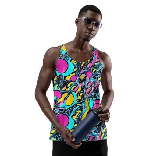 Neon Kinetics on a Men's Tank Top