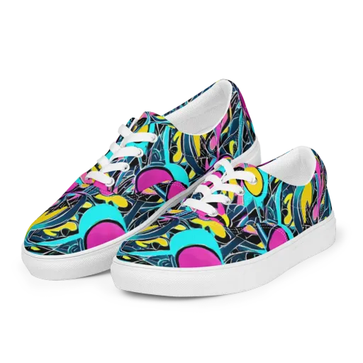 Neon Kinetics on a Men's Lace-Up Canvas Shoes