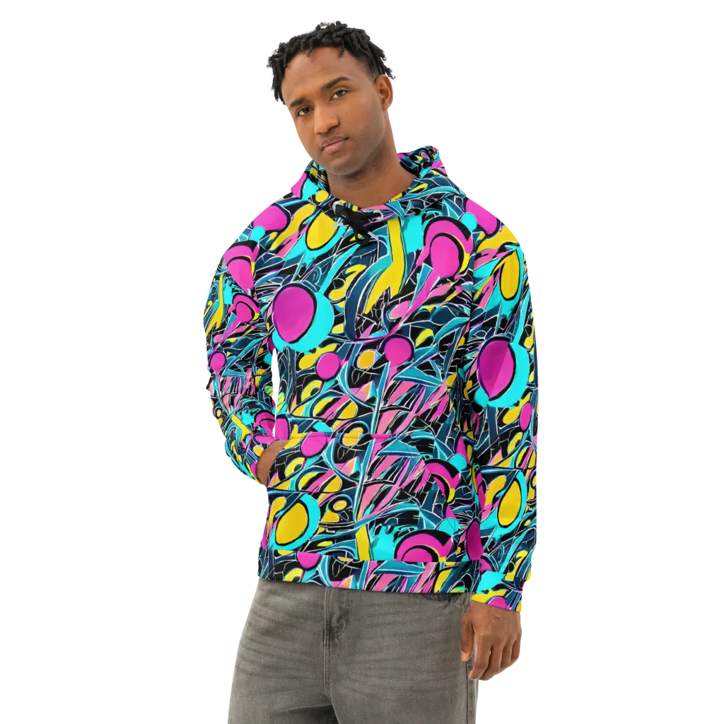 Neon Kinetics on Cotton Hoodie — Left Front
