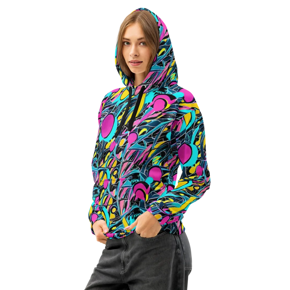 Neon Kinetics on Cotton Hoodie — Left Front