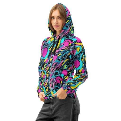 Neon Kinetics on a Cotton Hoodie