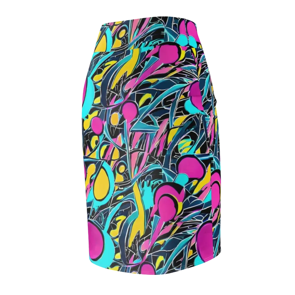 Neon Kinetics on Pencil Skirt — Back Side
