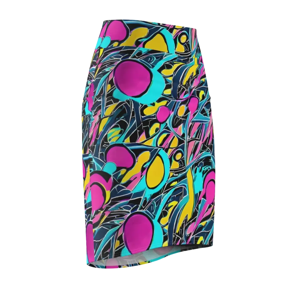 Neon Kinetics on Pencil Skirt — Front Side