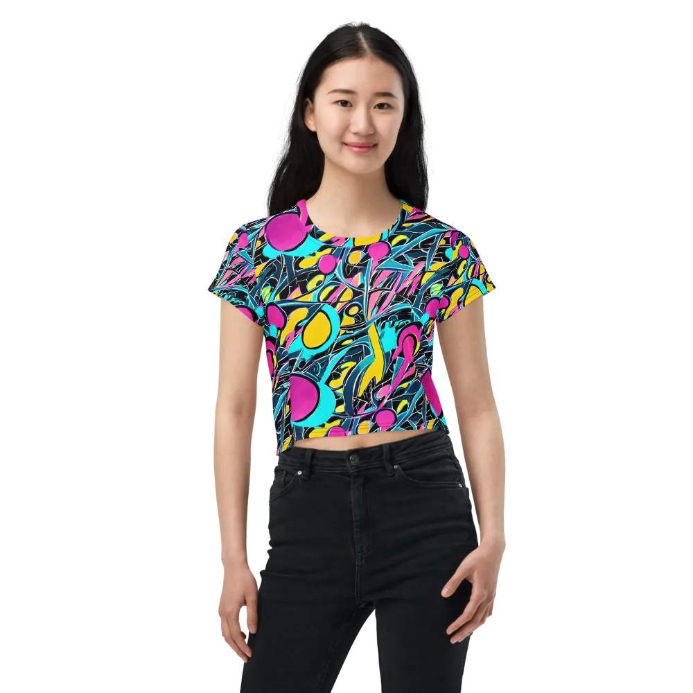 Neon Kinetics on Crop Tee — Front