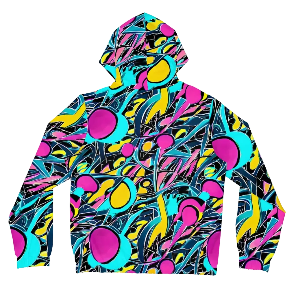 Neon Kinetics on Women's Full-Zip Hoodie — Back
