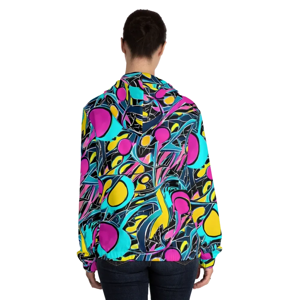 Neon Kinetics on Women's Full-Zip Hoodie — Back On Person