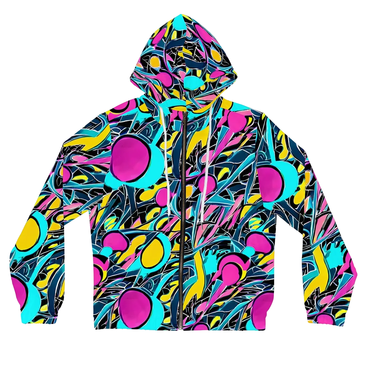 Neon Kinetics on Women's Full-Zip Hoodie — Front