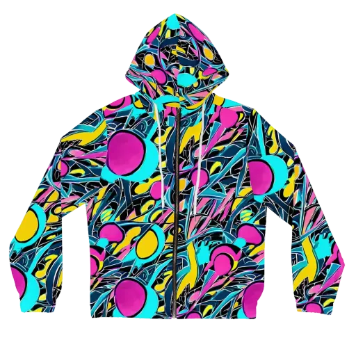 Neon Kinetics on a Women's Full-Zip Hoodie