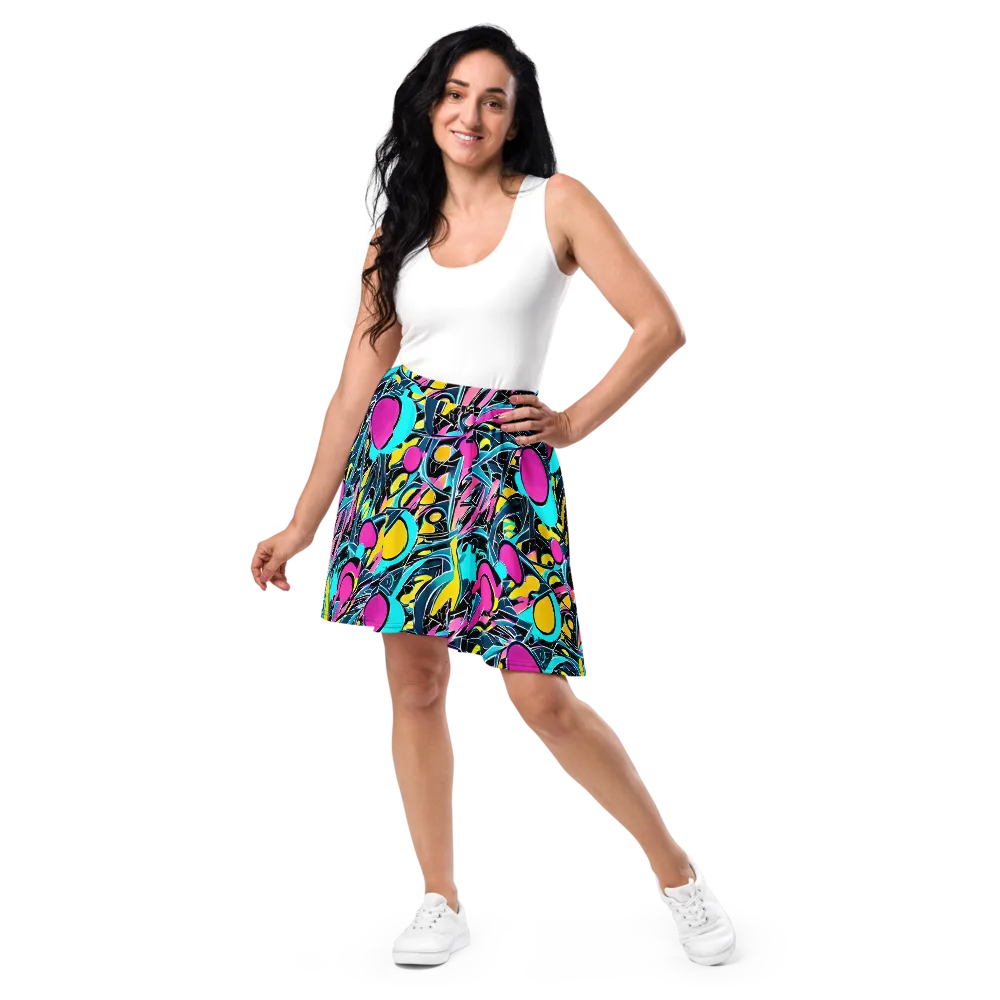 Neon Kinetics on Skater Skirt — Front