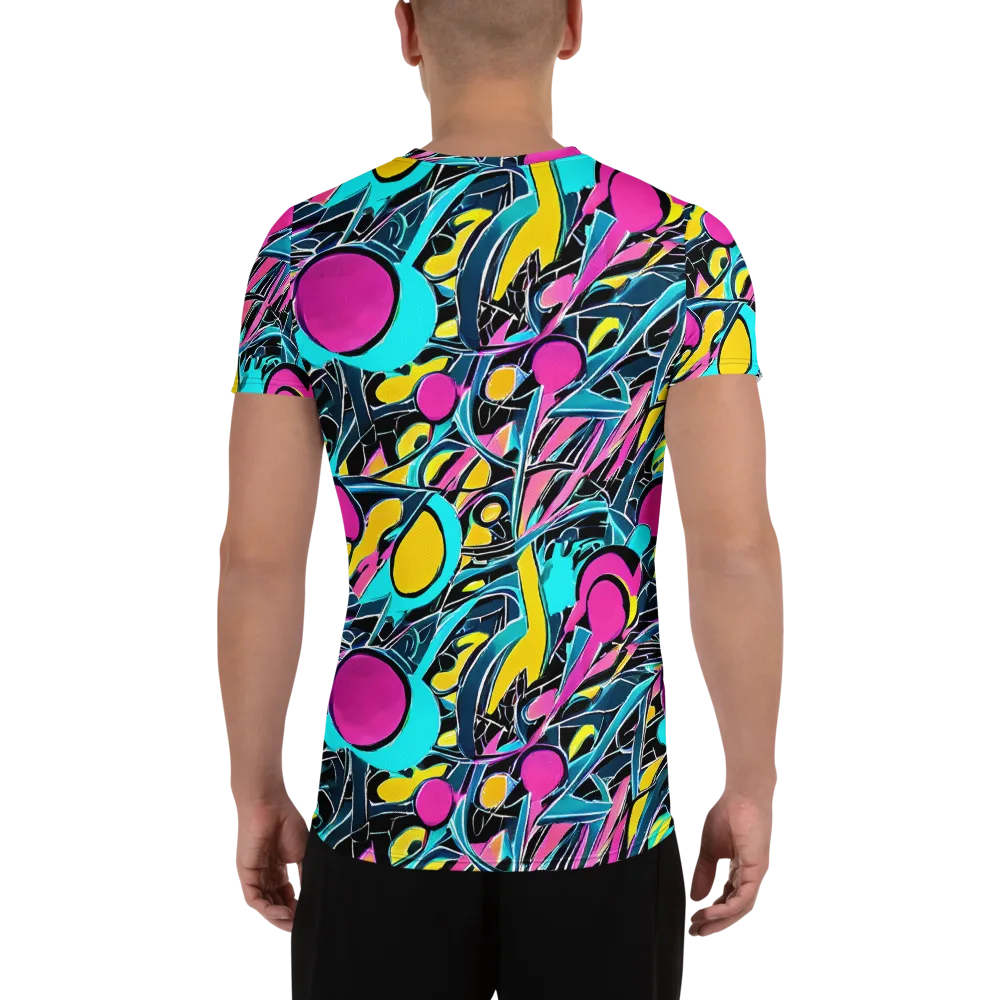 Neon Kinetics on Men's Athletic T-Shirt — Back