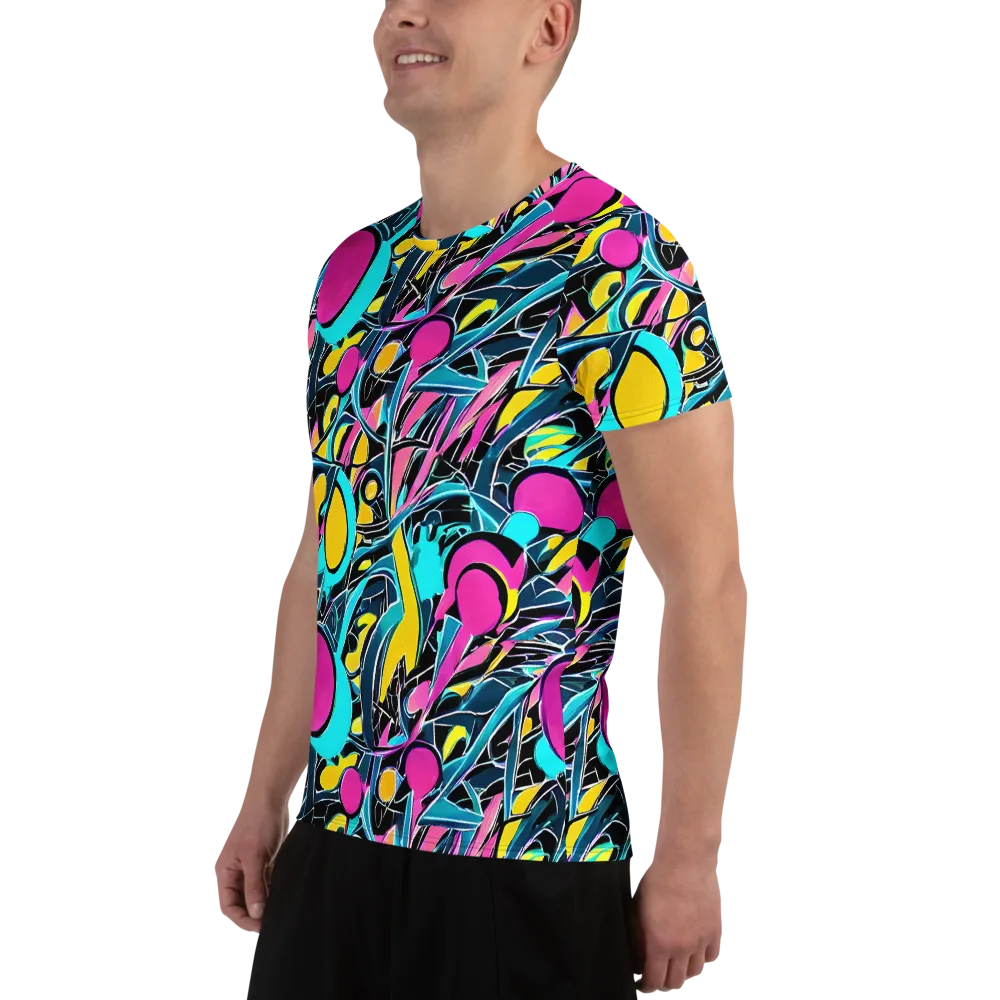 Neon Kinetics on Men's Athletic T-Shirt — Left