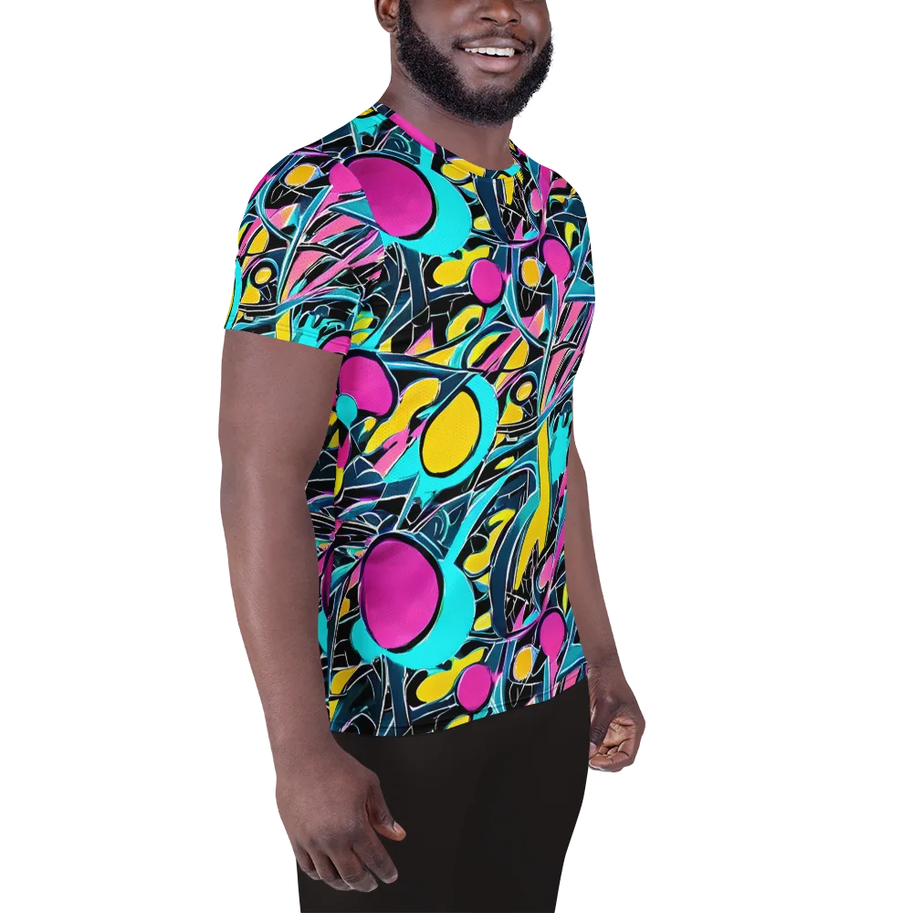 Neon Kinetics on Men's Athletic T-Shirt — Right