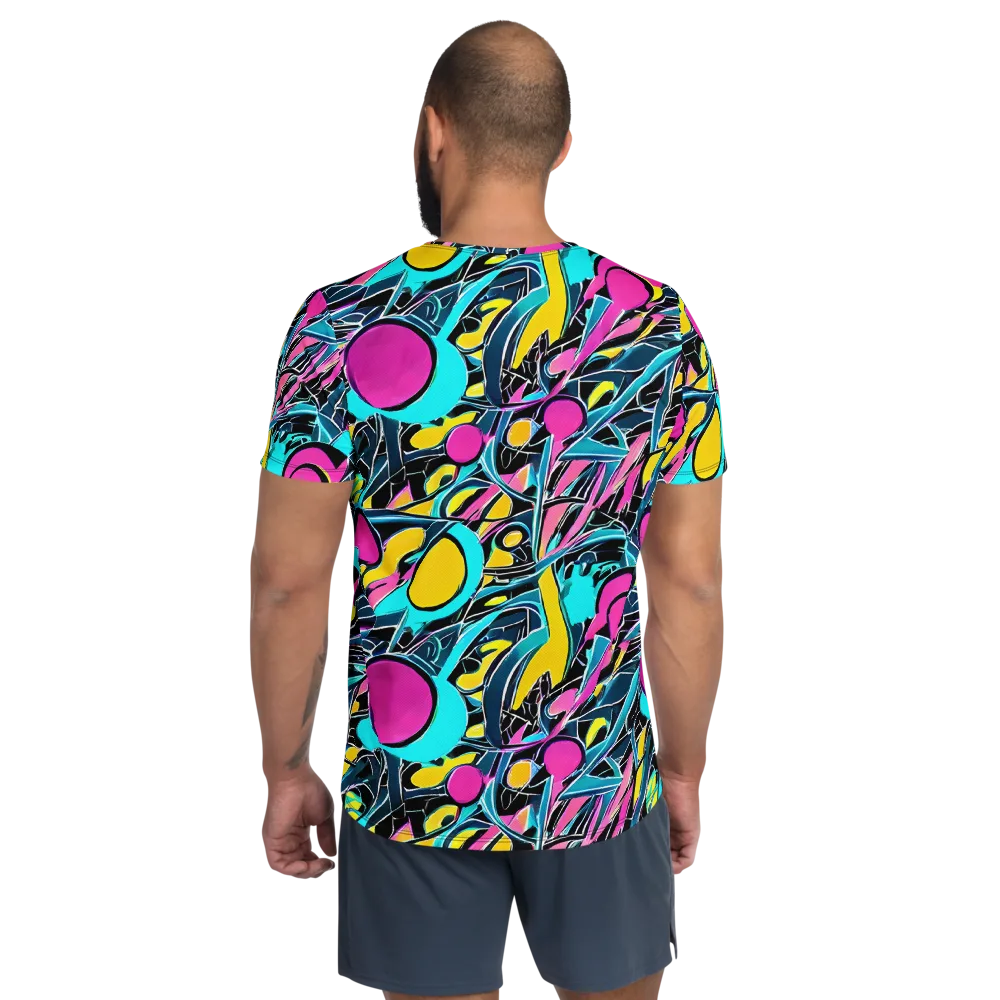 Neon Kinetics on Men's Athletic T-Shirt — Back