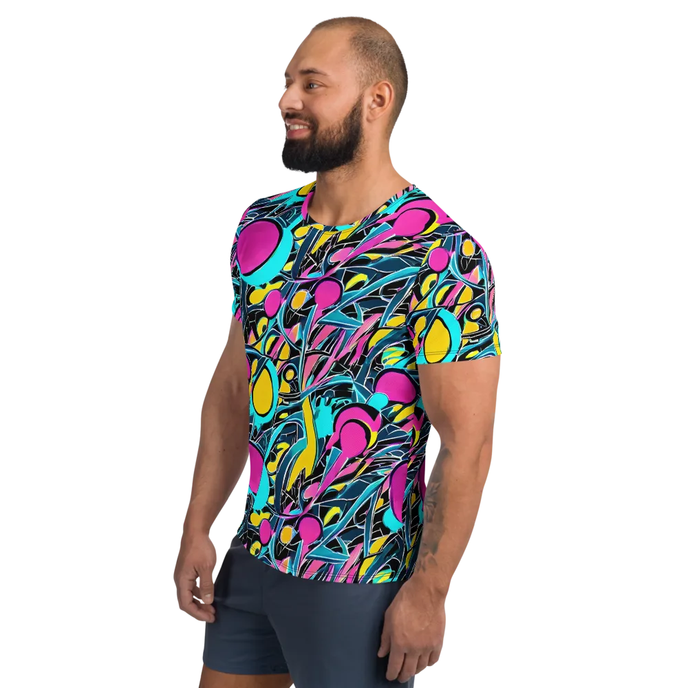 Neon Kinetics on Men's Athletic T-Shirt — Left