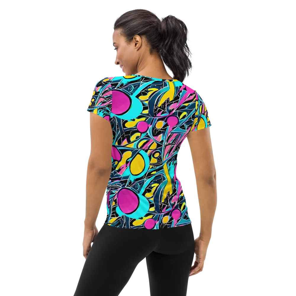 Neon Kinetics on Women's Athletic T-Shirt — Back