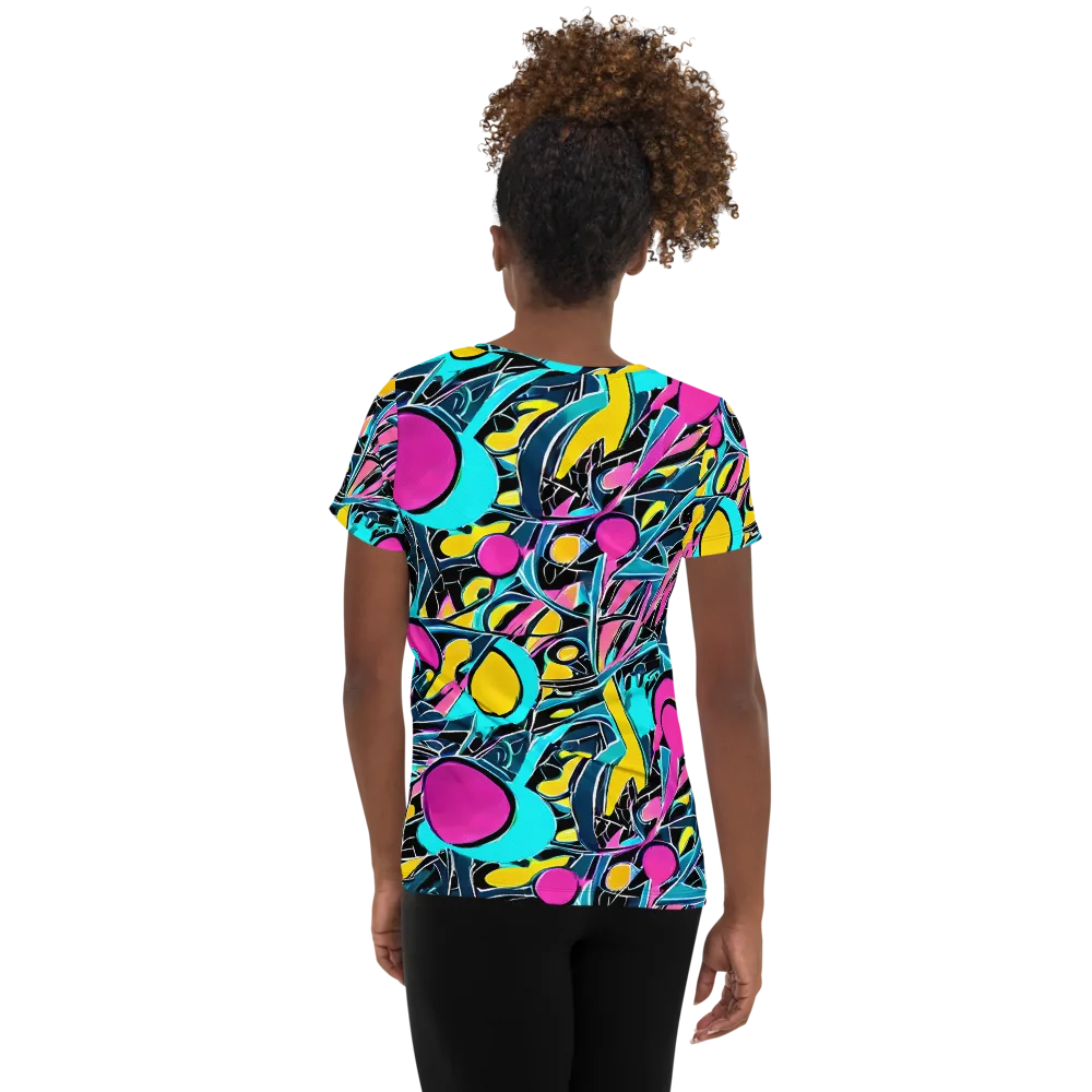 Neon Kinetics on Women's Athletic T-Shirt — Back