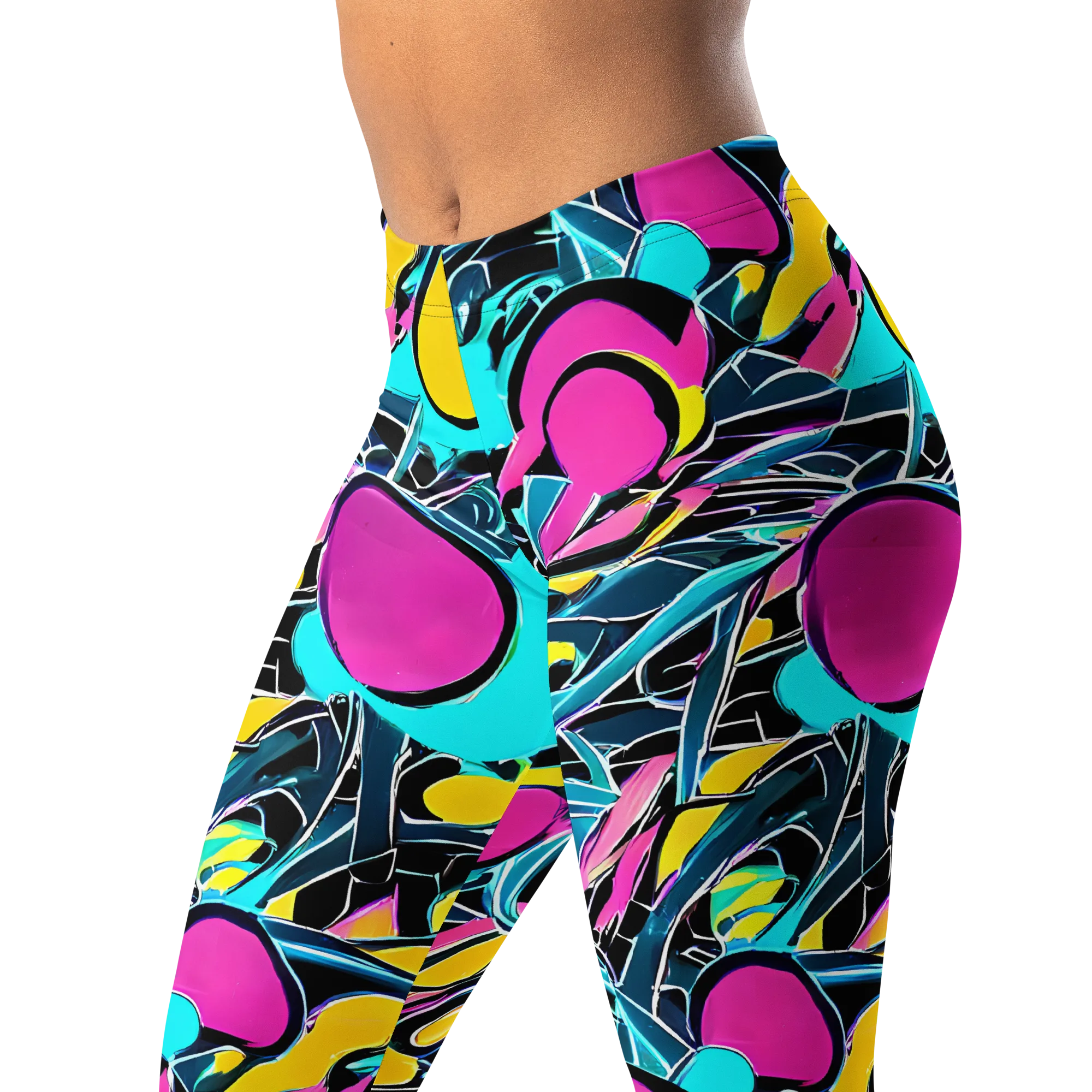 Neon Kinetics on Leggings — Left Front