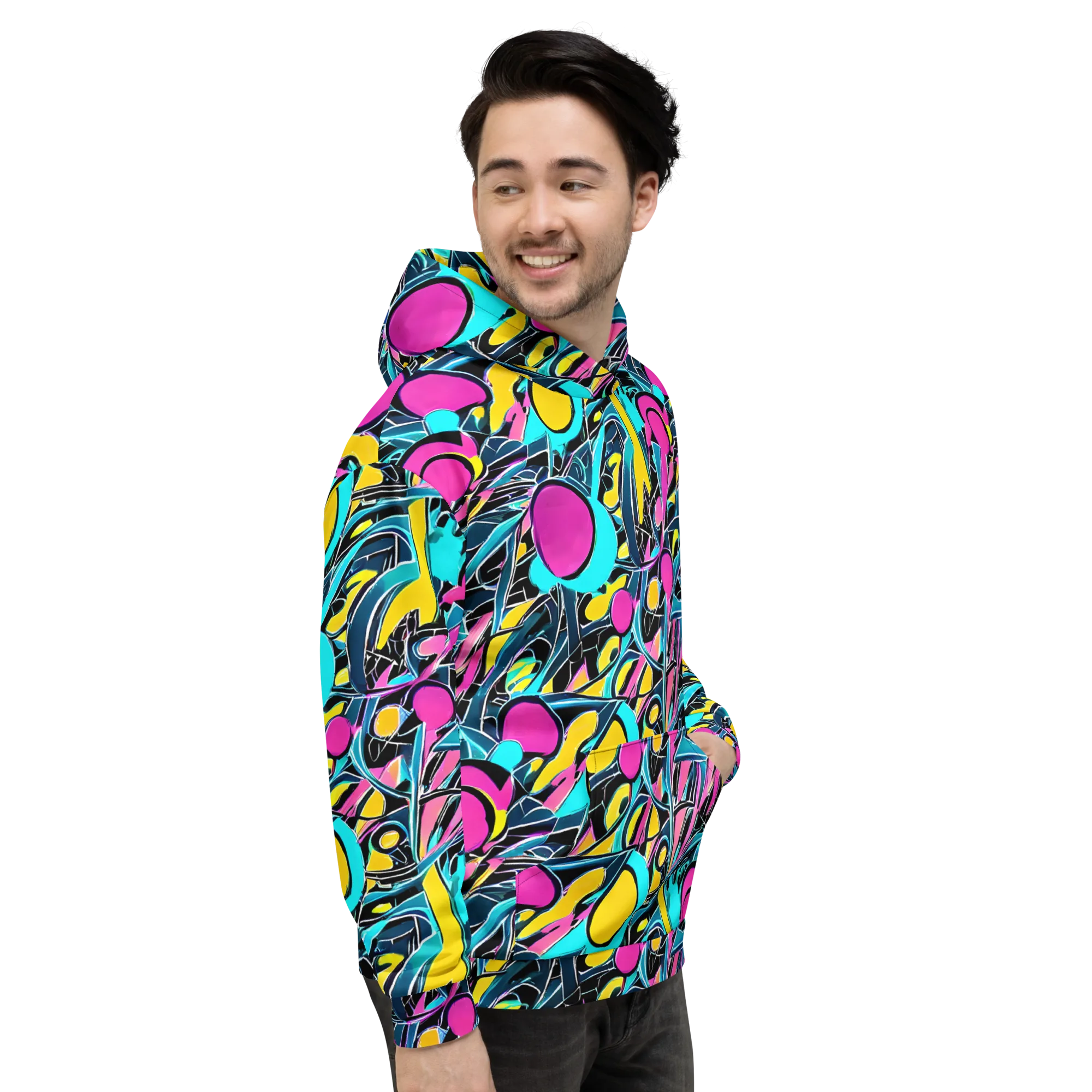 Neon Kinetics on Hoodie — Right