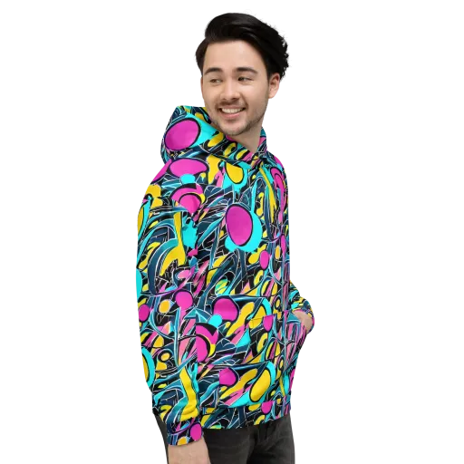 Neon Kinetics on a Hoodie