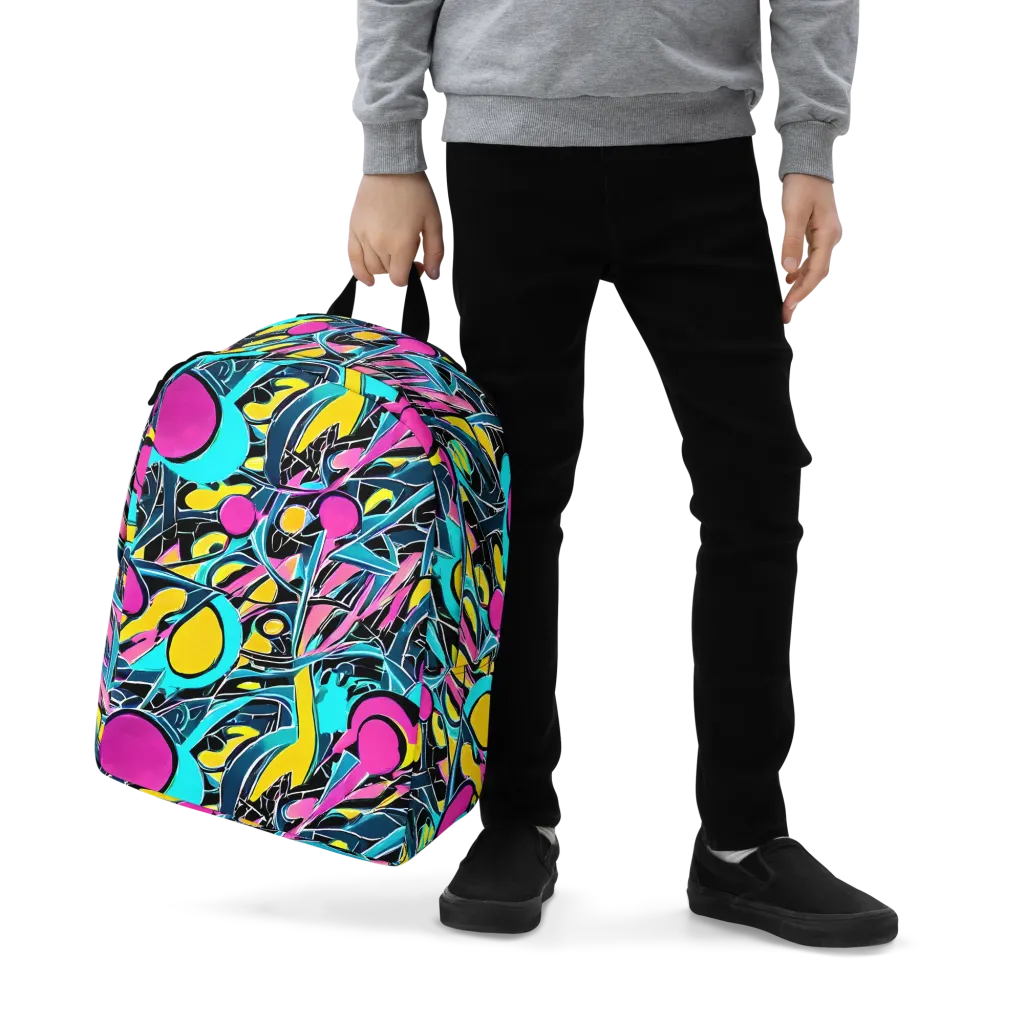 Neon Kinetics on Minimalist Backpack — Zoomed-in