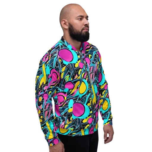 Neon Kinetics on a Bomber Jacket