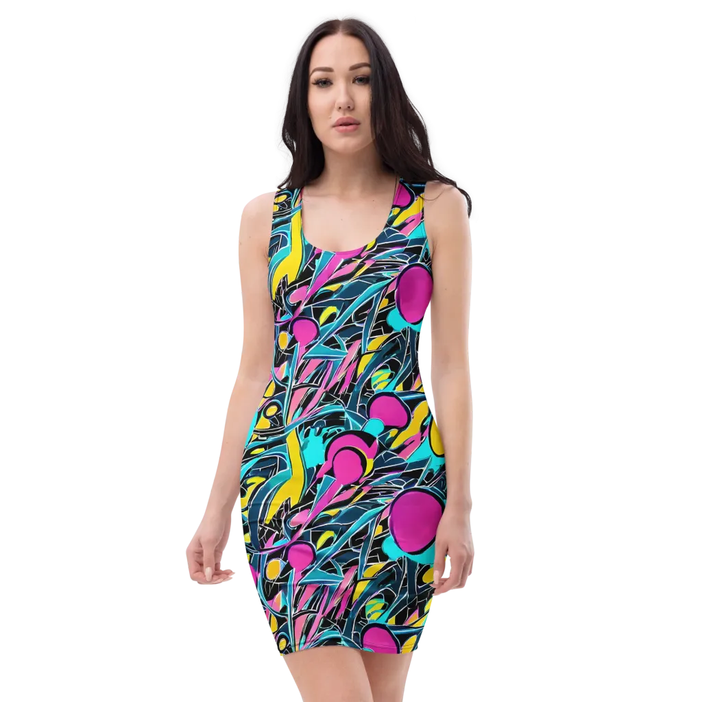 Neon Kinetics on Bodycon Dress — Front