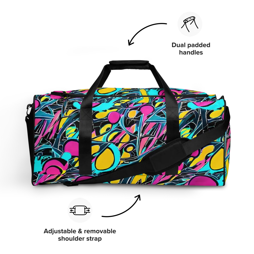 Neon Kinetics on Duffle Bag — Front