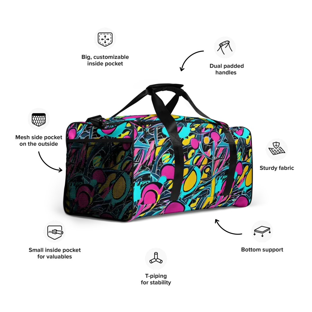Neon Kinetics on Duffle Bag — Right Front