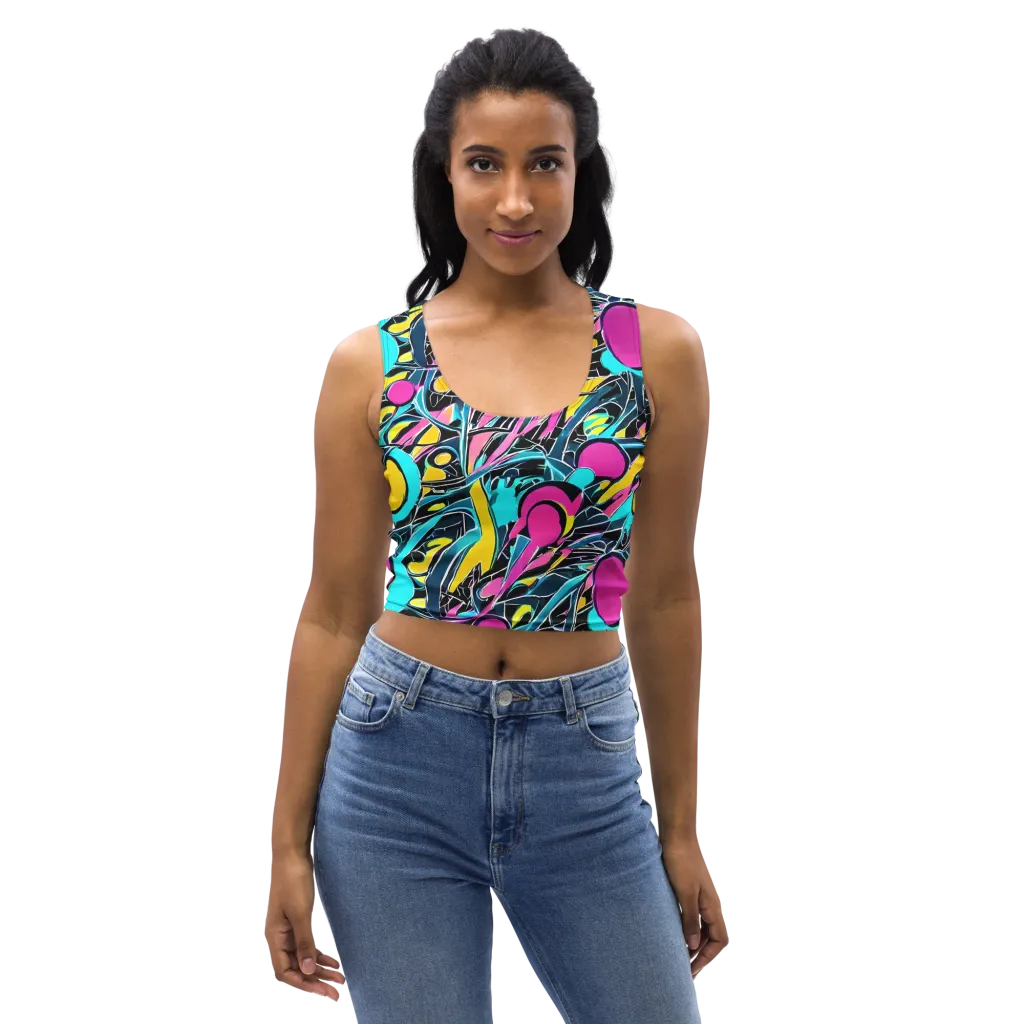 Neon Kinetics on Crop Top — Front