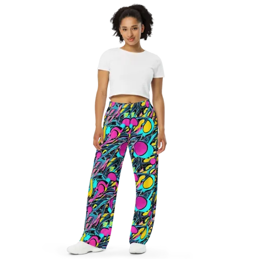 Neon Kinetics on a Wide-Leg Pants