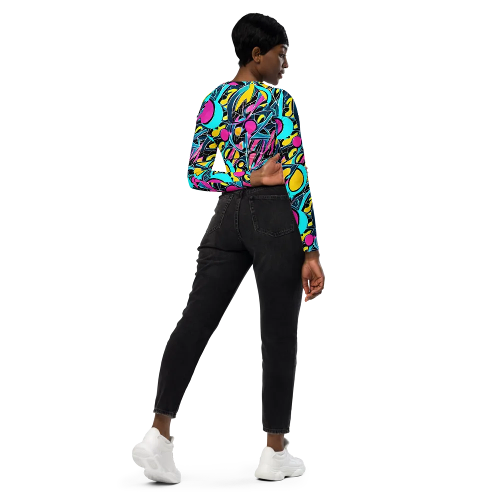 Neon Kinetics on Long Sleeve Crop Top — Right Back