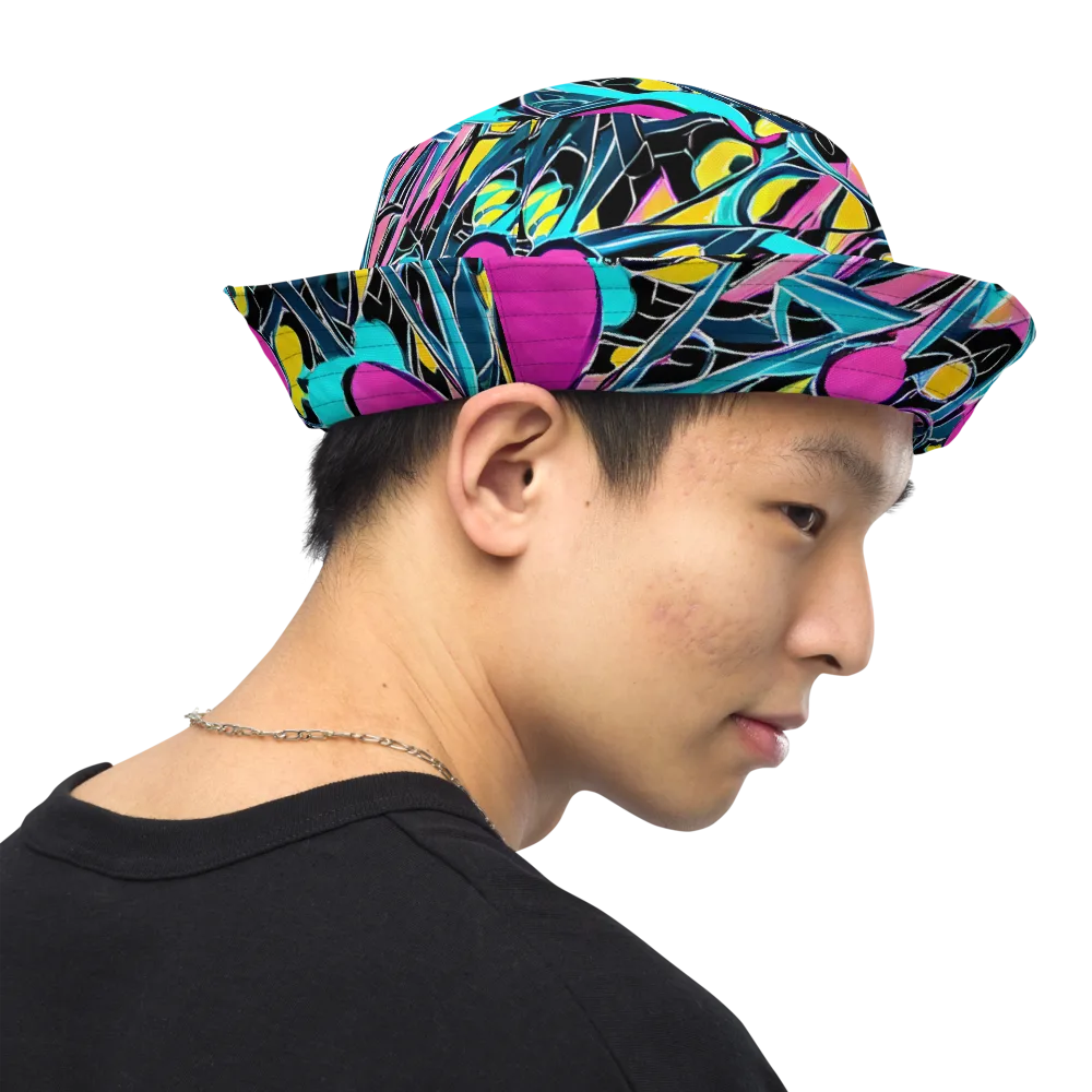 Neon Kinetics on Reversible Bucket Hat — Right Outside