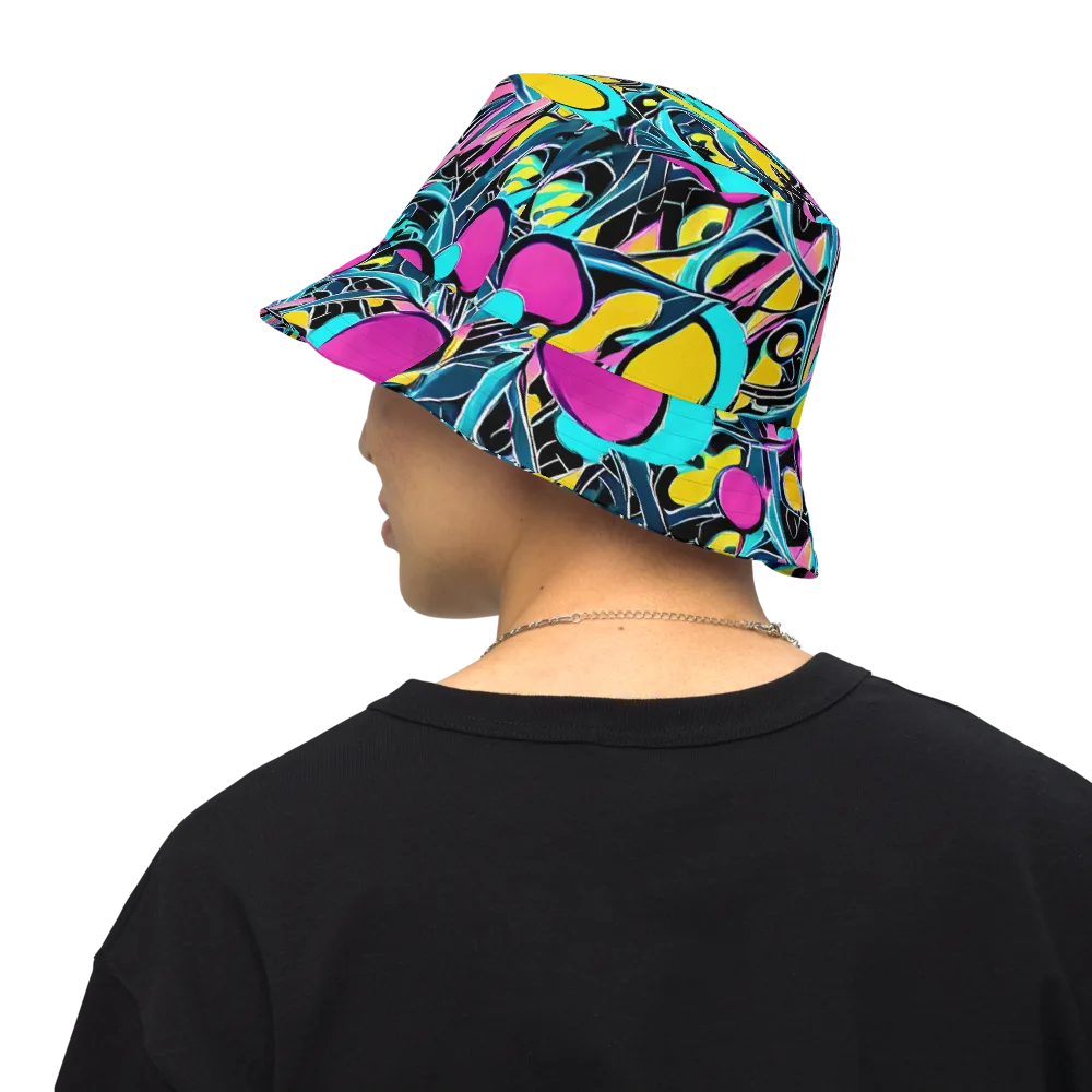 Neon Kinetics on Reversible Bucket Hat — Back Inside